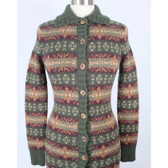Ralph Lauren Collection sweater cardigan Small dress Fair Isle long full length - Picture 6 of 12